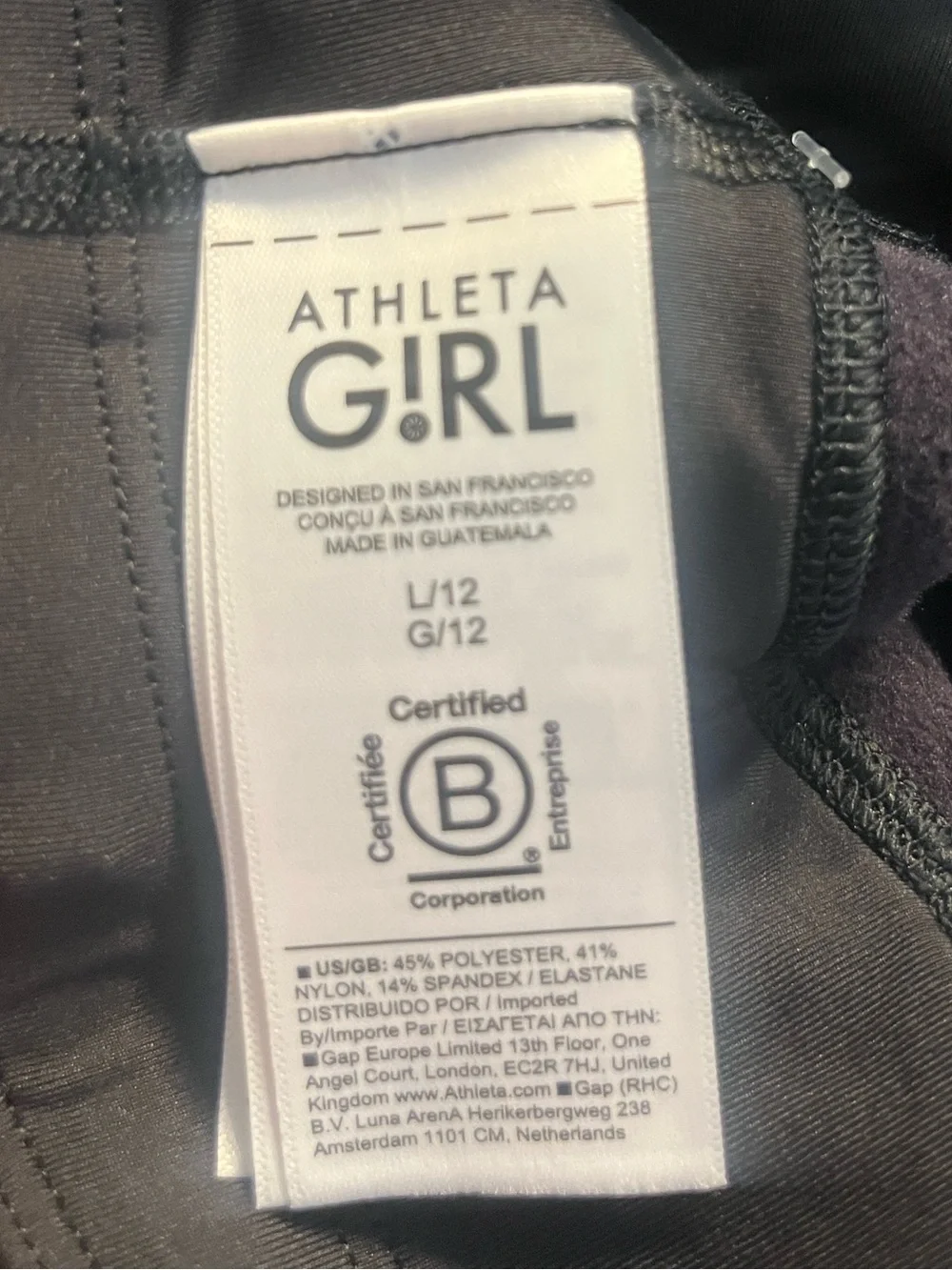 NEW Athleta Girl Altitude Edge Stash Tight (Fleece Lined) in Black